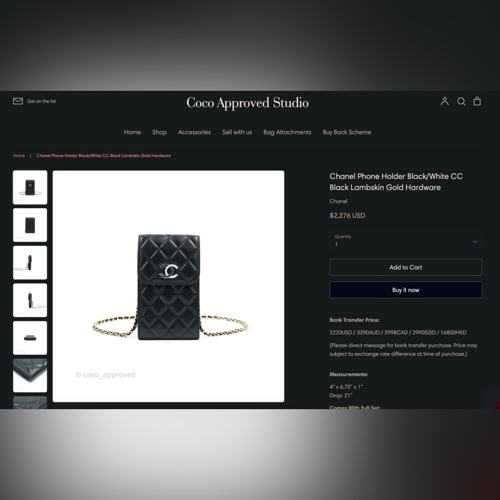 Chanel Phone Holder Classic Black Quilted Mini Bag - Picture 10 of 10